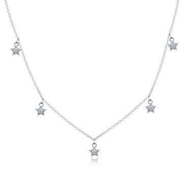 Summer Design Simple Sterling Silver Star Pendant Necklace